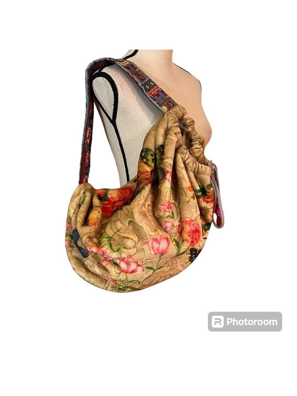Johnny Was Floral Embroidered Blanket Sling Bag
